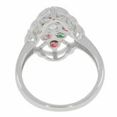 Sterling Silver Semi Mount Ring Setting RD 3.5x3.5mm Cluster Ring White Topaz - Syzjewelry